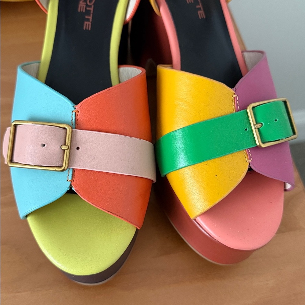 Charlotte Stone Raf Heeled Platform Sandal in Solimar Size 6 - Picture 9 of 14